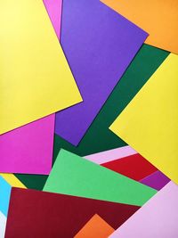 Full frame shot of multi colored paper
