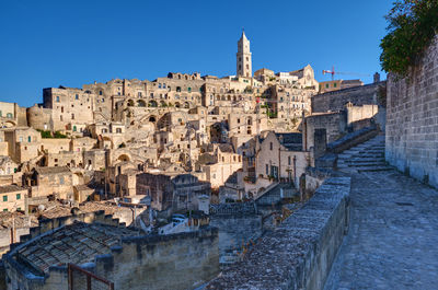 The historic old town of matera in italians basilicata region