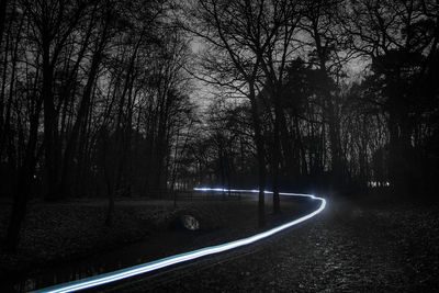 Road amidst trees in forest against sky