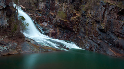 Scenic view of waterfall