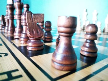 Close-up of chess pieces