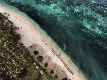 High angle view of beach and sea shore