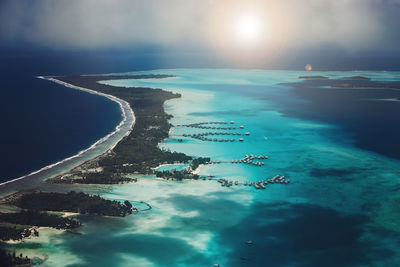 Bora bora scene from above - aerial view