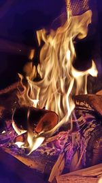 Close-up of bonfire at night