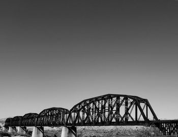 Bridge over river against clear sky