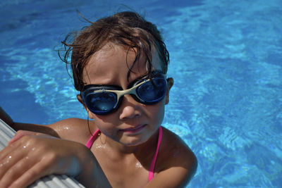 Girl in swimming pool