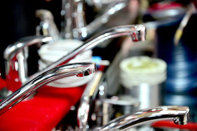 Close up of faucets