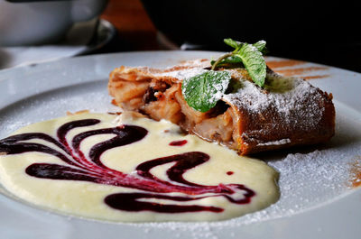 Close-up of dessert in plate