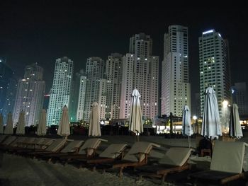 View of skyscrapers at night