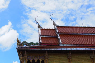 Low angle view of traditional building against sky