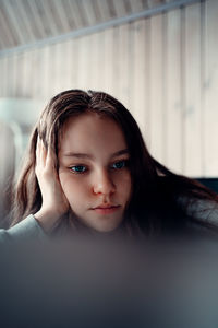 Portrait of a girl looking away