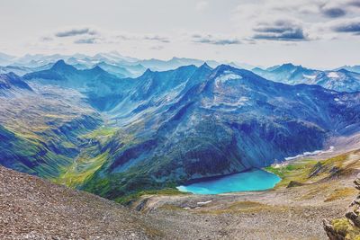 Scenic view of mountains against sky