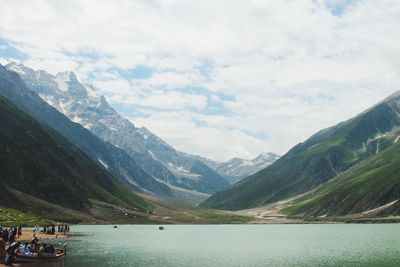 Scenic view of lake against mountains