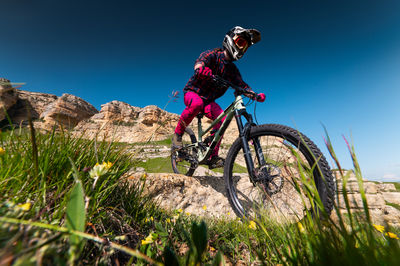 Man riding bicycle
