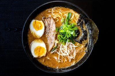 Bowl of mouth watering japanese ramen for single serving.