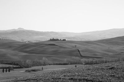 Scenic view of landscape against clear sky