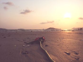 Scenic view of sea at sunset