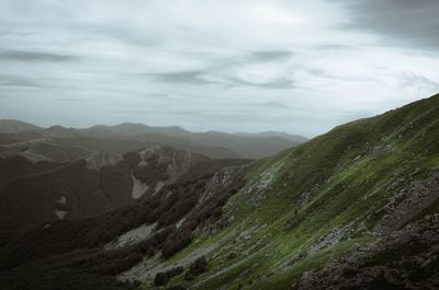 Scenic view of mountains against sky