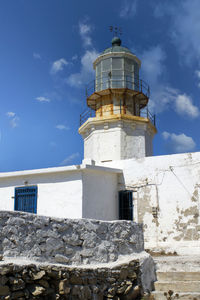Time passing over an abandoned lighthouse island of mykonos greece, on a summer day