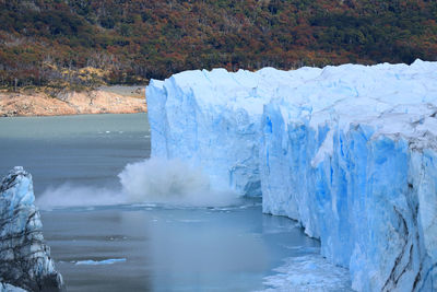 Scenic view of frozen sea during winter