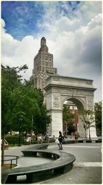 Building against cloudy sky