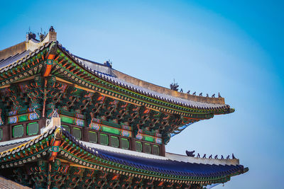 Low angle view of traditional building against sky