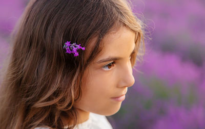 Close-up of girl looking away