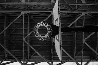 Low angle view of basketball hoop