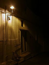 Illuminated lamp at night