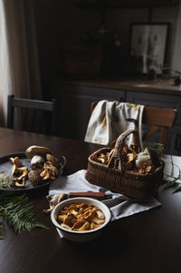 Close-up of food on table