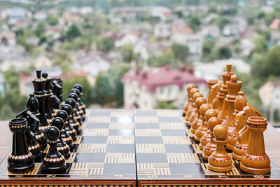 Close-up of chess board