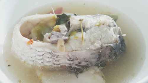 Close-up of served ice cream in plate