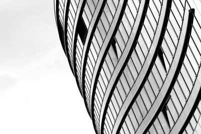 Low angle view of modern building against clear sky