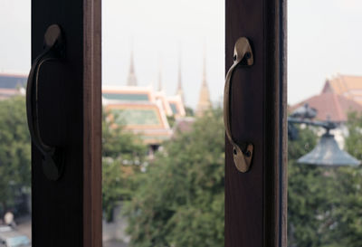 Close-up of metal door