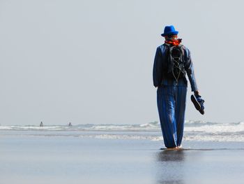 Full length of woman against clear sky