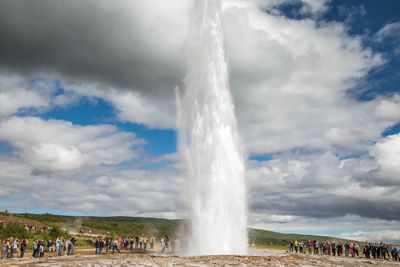 Group of people at fountain