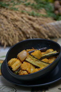 Close-up of food in bowl on table