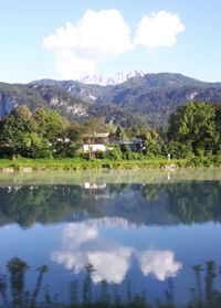 Reflection of clouds in lake