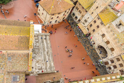 High angle view of town