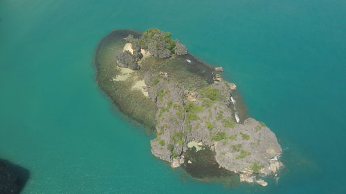 High angle view of island in sea