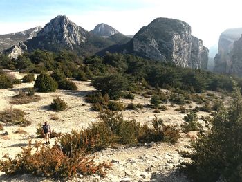 Scenic view of mountains against sky