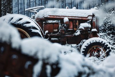 Snow covered car