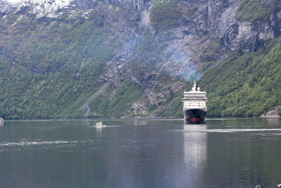 View of lake with mountain in background