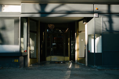 Interior of illuminated building