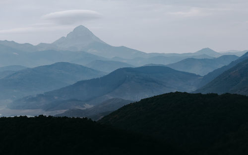 Scenic view of mountains against sky