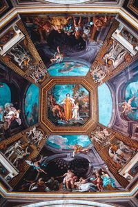 Low angle view of ornate ceiling in building