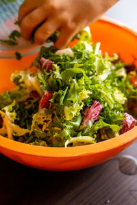 Close-up of food in plate on table