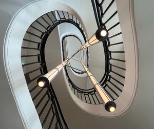 Beautiful street stairs decorated with long lights