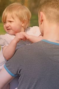 Cute boy with mother and son