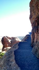 Tourists on rock formation